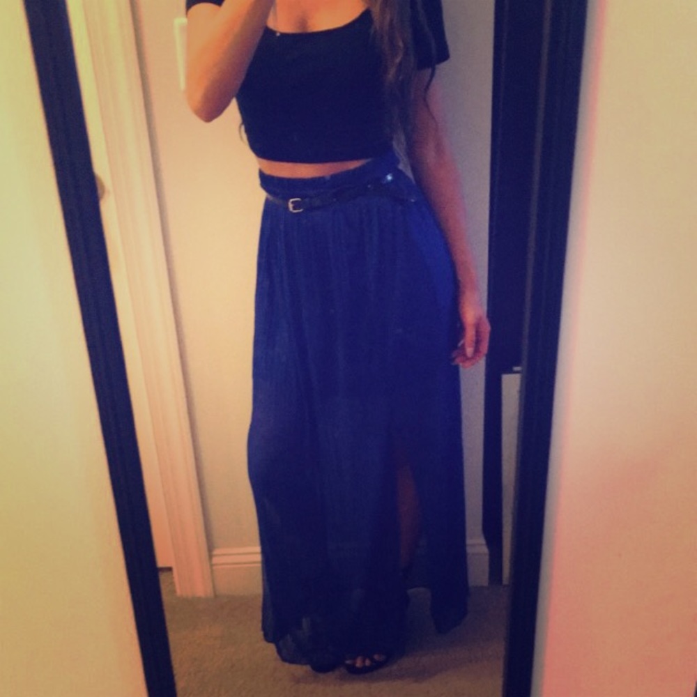 Blue maxi skirt